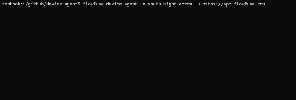 Screenshot of Browsing the filesystem for flows file during Device Agent Setup